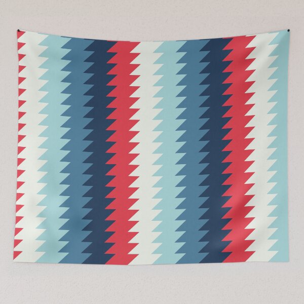 Item preview, Parallelogram Column Patter Gradient 002 - Red Blue Navy Cyan designed and sold by AmpersandCuster.