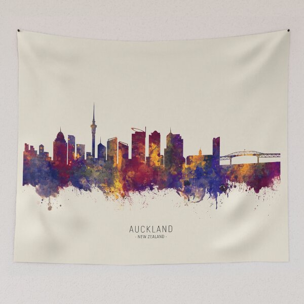 Item preview, Auckland New Zealand Skyline designed and sold by ArtPrints.
