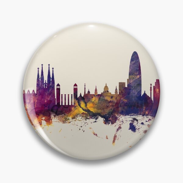 Item preview, Barcelona Spain Skyline designed and sold by ArtPrints.