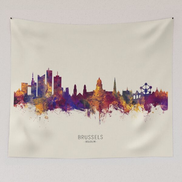 Item preview, Brussels Belgium Skyline designed and sold by ArtPrints.