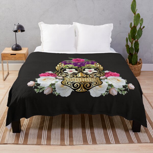 Item preview, Gold Skull With Flowered Eyes And Roses II designed and sold by Diane Gotti.