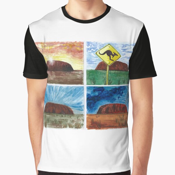 Four views of Uluru Graphic T-Shirt