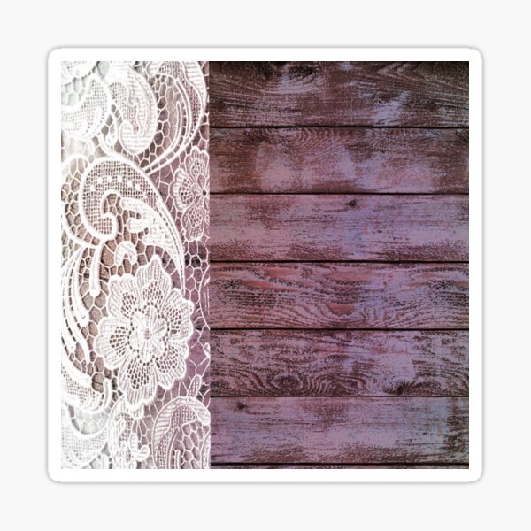 Item preview, rustic chic modern girly purple barn wood white lace designed and sold by LEILA ART SPACE.