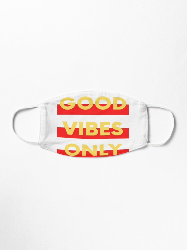 Download Good Vibes Only Red Yellow Mask By Lovesuperkarma Redbubble PSD Mockup Templates