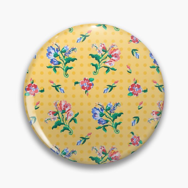 Item preview, Painted Floral Yellow Polka Dots Background, Digital designed and sold by Sharon Schwalbe.