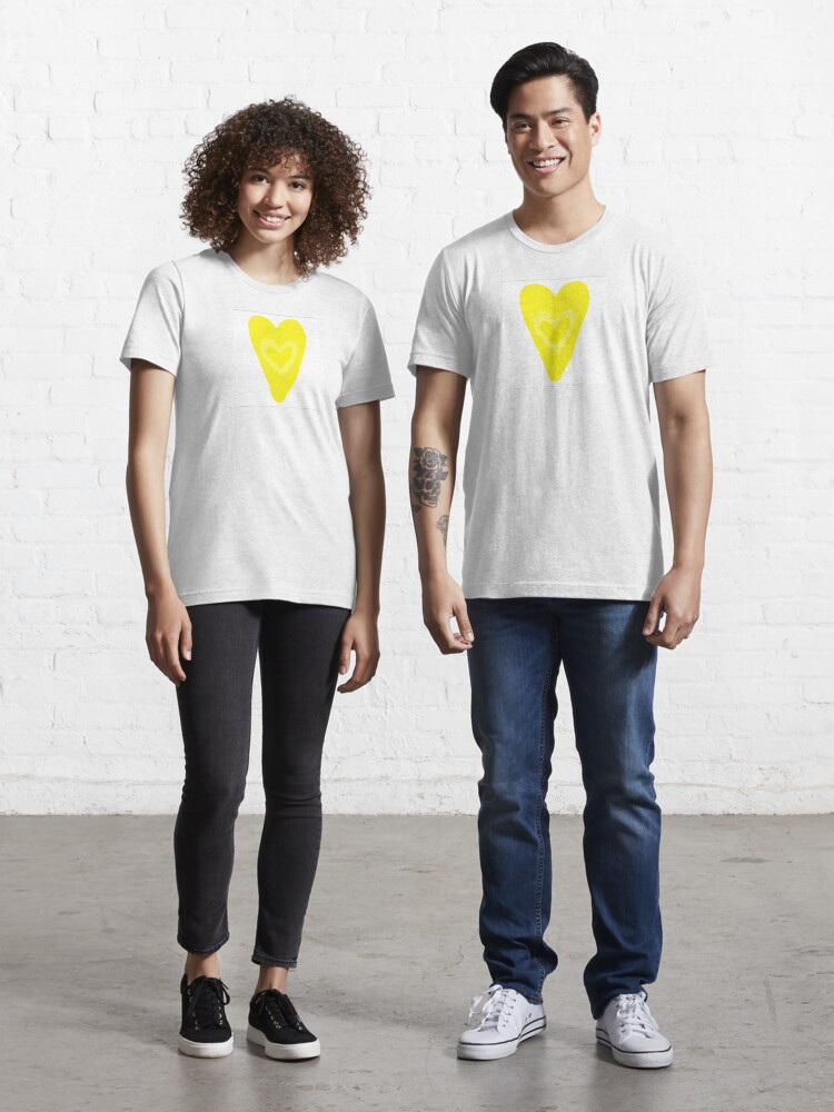 yellow heart t shirt