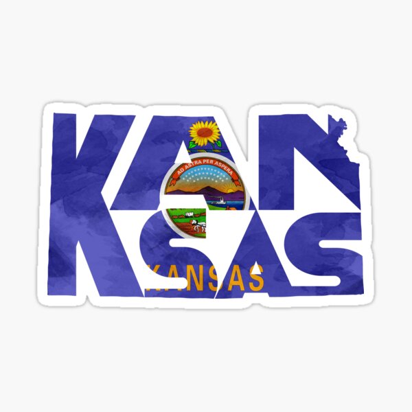 Artikel-Vorschau von Kansas Typografische Karte Flagge, designt und verkauft von A Deniz Akerman.