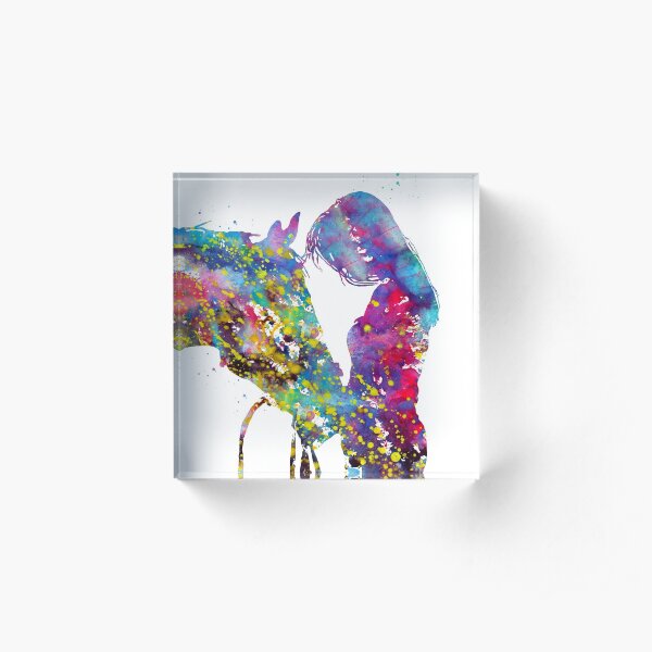 Girl with horse Acrylic Block