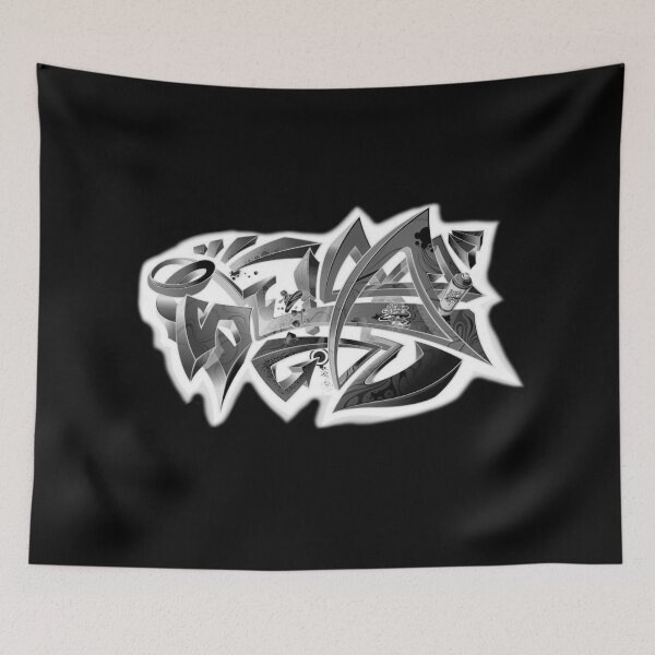 Item preview, white&black graffity on the black background designed and sold by --Andrii--.