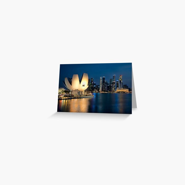 Singapore City At Night Greeting Card