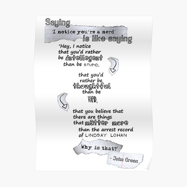 A Little John Green Inspiration Poster
