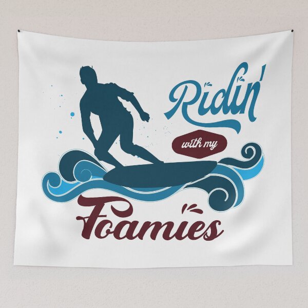 Item preview, Surfing Surfer Ridin with my Foamies Surfboard designed and sold by OmmeDesigns.