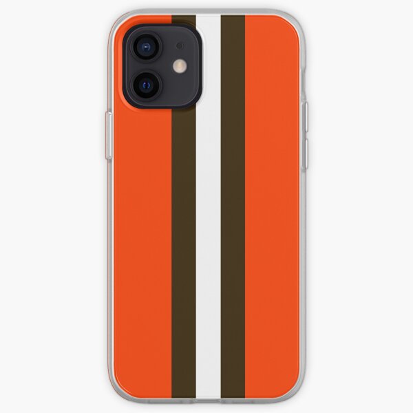 Máscara de rayas marrones de Cleveland Funda blanda para iPhone