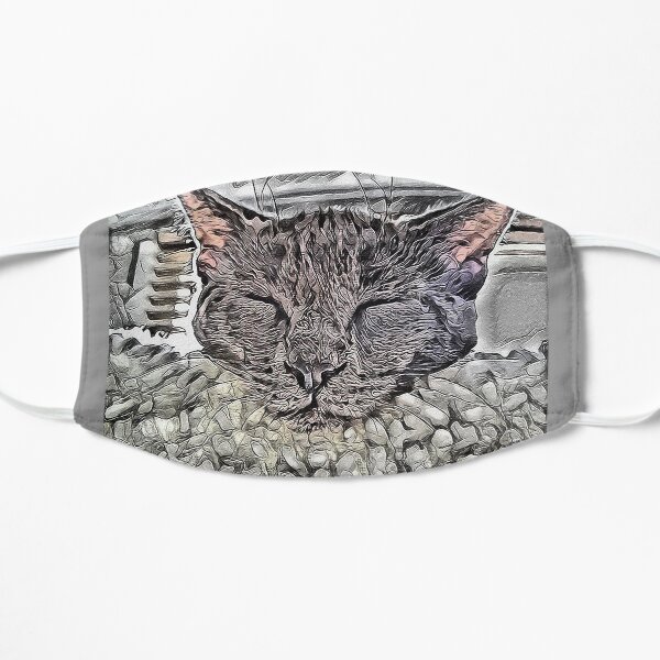 SCHLAFENDE KATZE Flache Maske