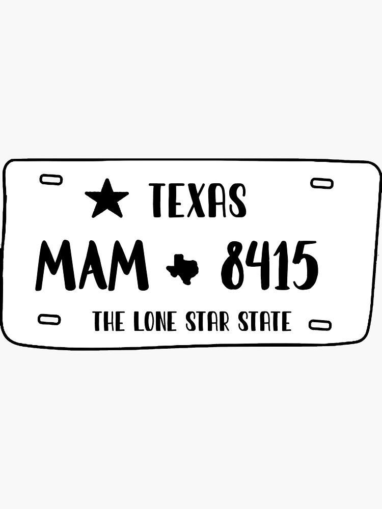 "Texas American Car Plates Stickers" Sticker for Sale by delamo Redbubble