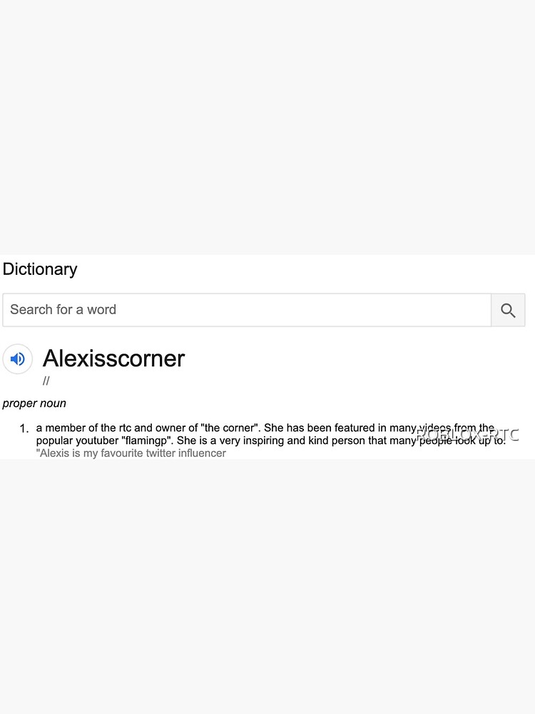 Alexisscorner Definition Greeting Card By Roblox Rtc Redbubble - roblox oof definition