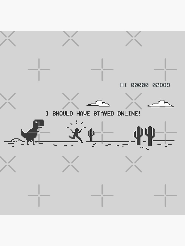 Google Offline Dinosaur Game Art Board Print for Sale by