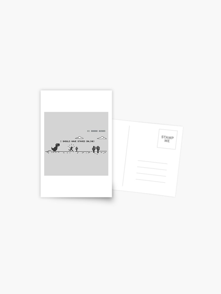 Offline T-Rex Game - Google Dino Run Greeting Card for Sale by Livity