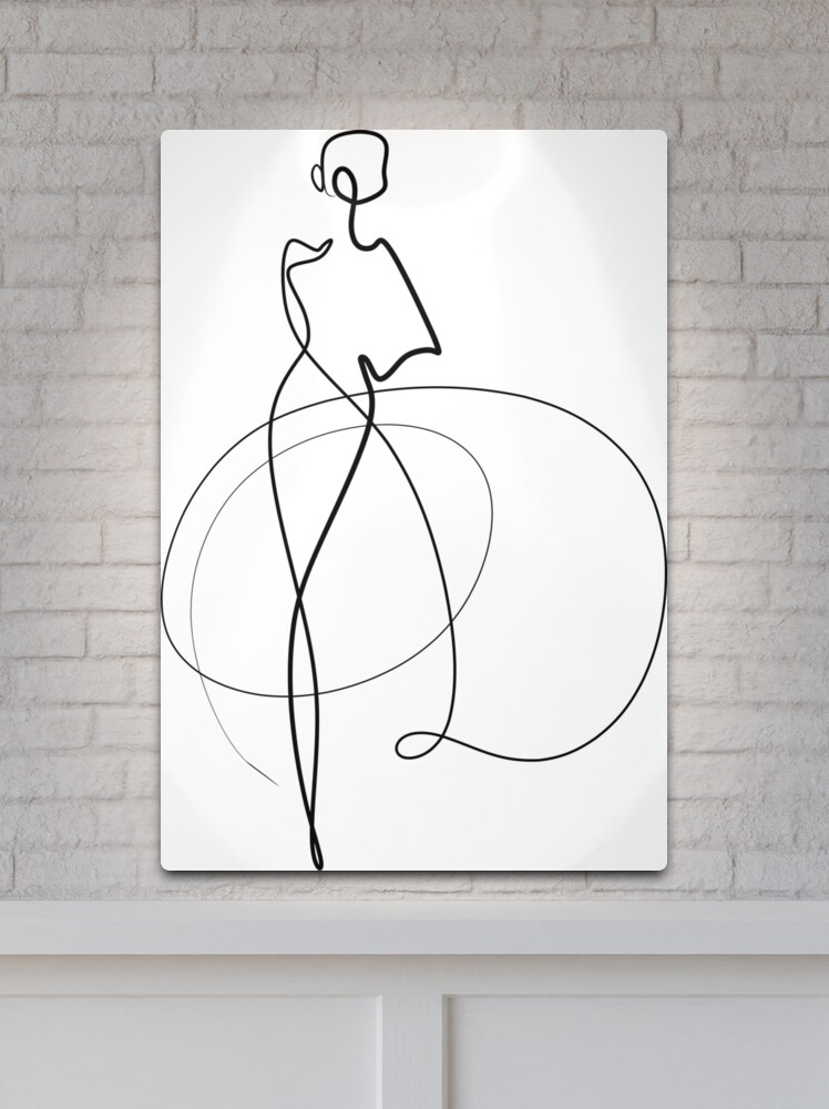 Set of abstract fashion woman in elegant line art style, Hand