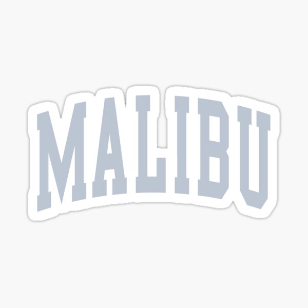 Malibu Blue Varsity Lettering  Sticker