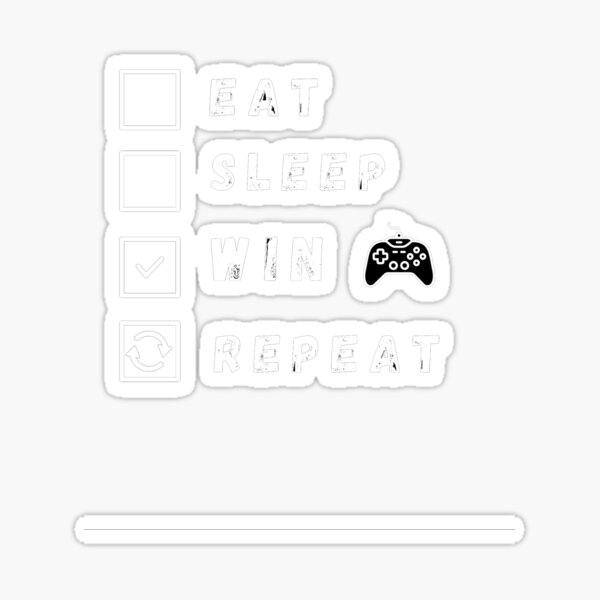 Vista previa del artículo con la obra «Regalo de jugador: come, duerme, gana, repite», diseñado y vendido por designitfun.