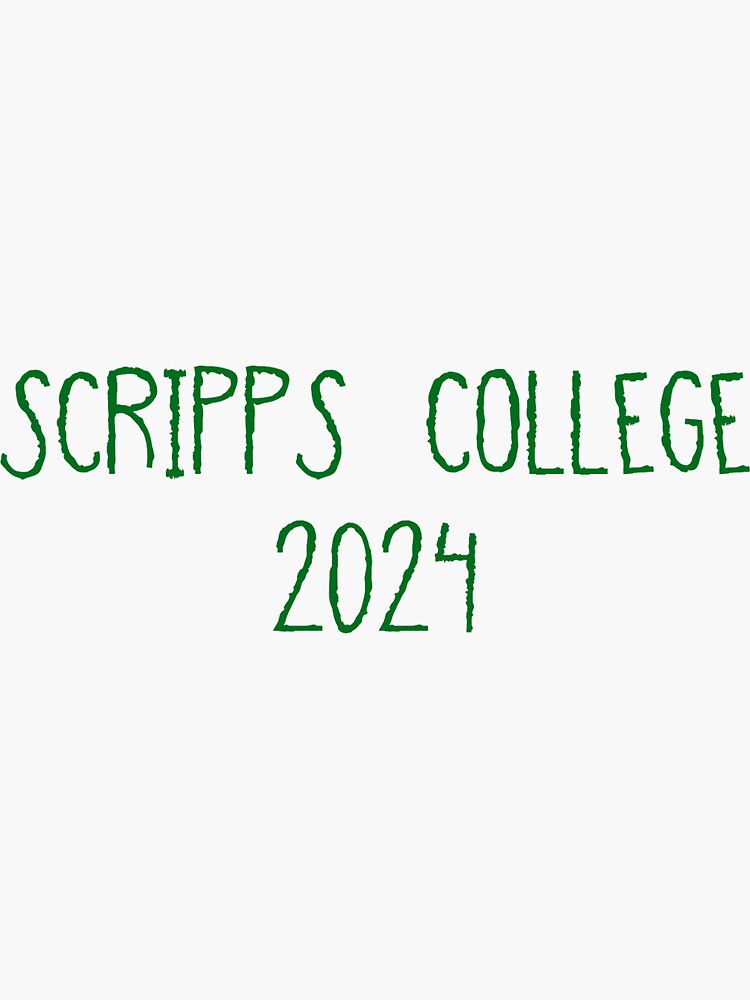 "Scripps College 2024 Chalk Caps, Green" Sticker by juliennefho