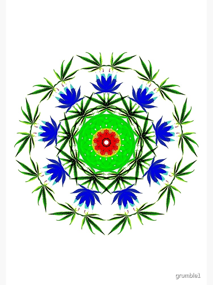 Download "cannabis leaf mandala 3" Poster by grumble1 | Redbubble