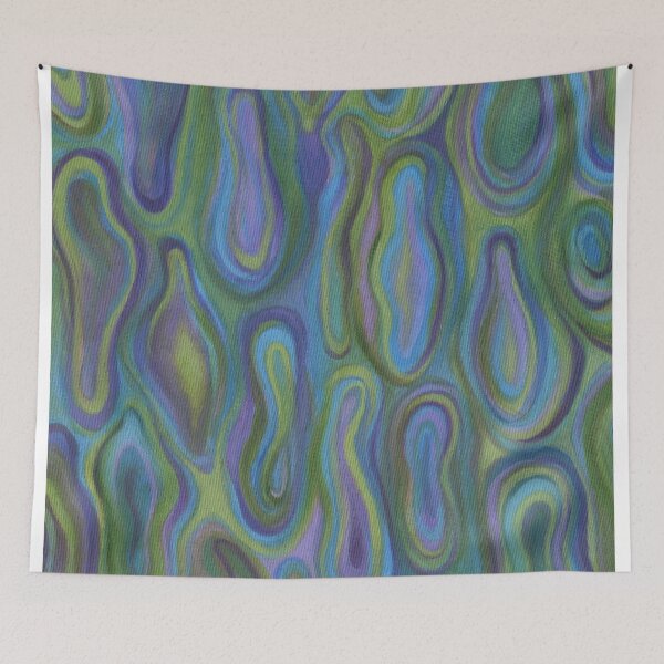 Item preview, Organic cells blue and green abstract painting designed and sold by Marion Yeo.