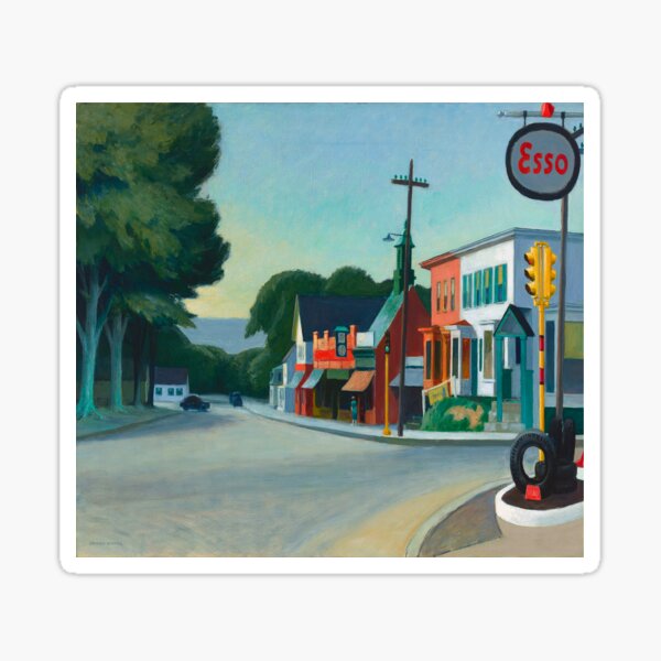 Item preview, Edward Hopper - Gas station, Art reproduction designed and sold by HouseofBalloon.