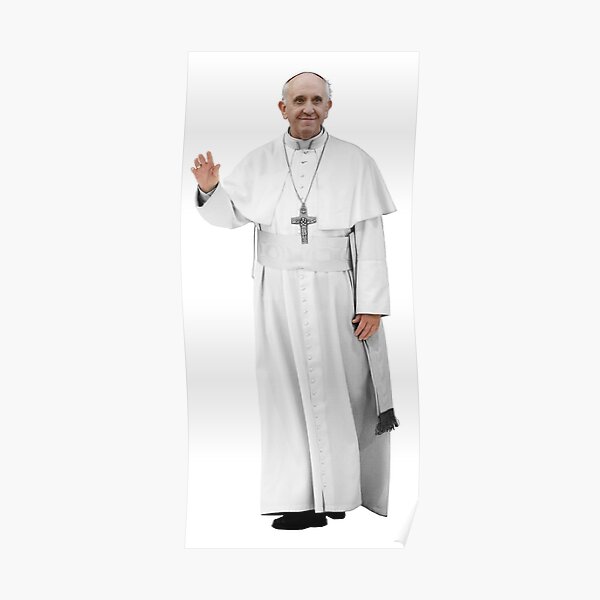 High Resolution Standing Waving Pope Francis Poster