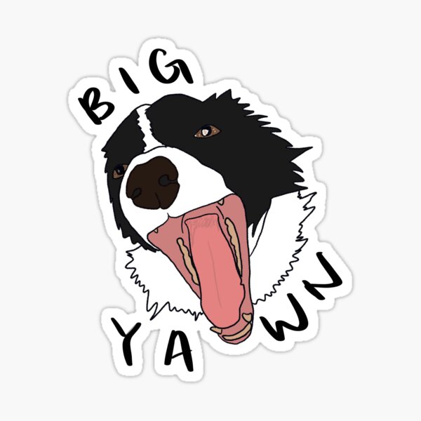 Item preview, border collie big yawn designed and sold by Tori Myers.
