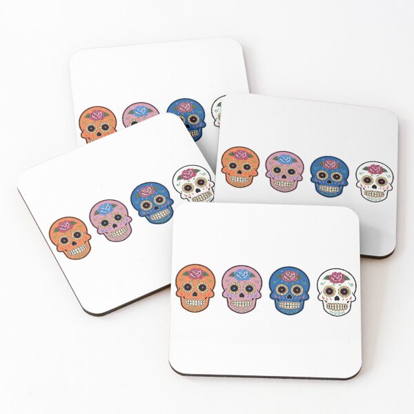 Item preview, Mexican Skull Orange Pink Blue White designed and sold by OjosRojos.