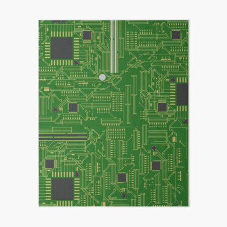 Green Circuit Board Image Aluminum Geeky Cuff