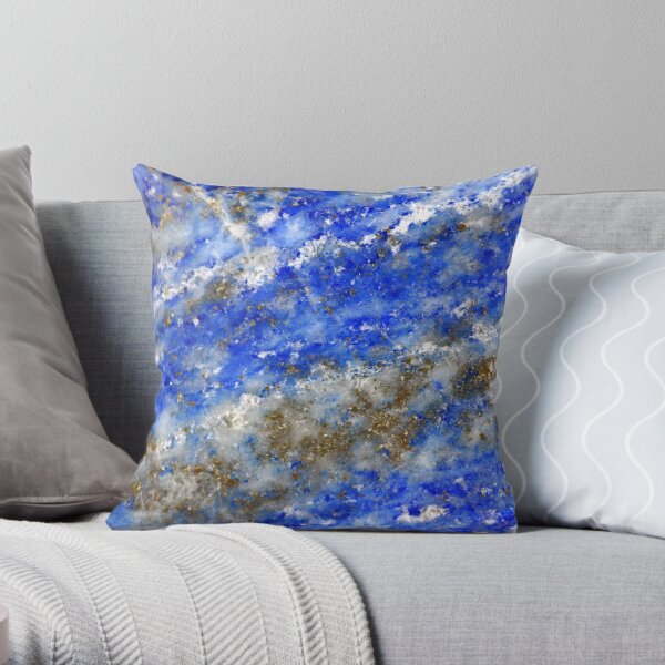 Lapis Lazuli blue and gold abstract geode texture Throw Pillow