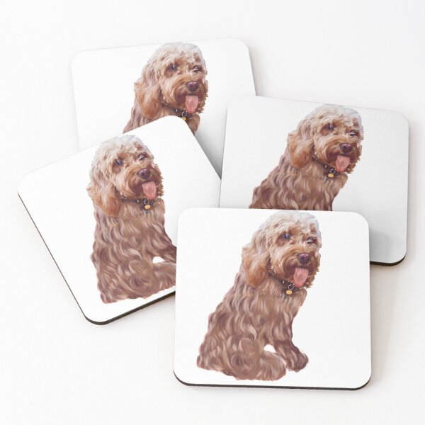 Item preview, Licking tongue Cavapoo Cavoodle puppy dog - cute cavalier king charles spaniel designed and sold by Artonmytee.