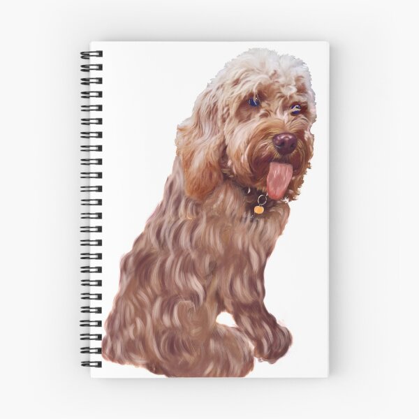 Item preview, Licking tongue Cavapoo Cavoodle puppy dog - cute cavalier king charles spaniel designed and sold by Artonmytee.