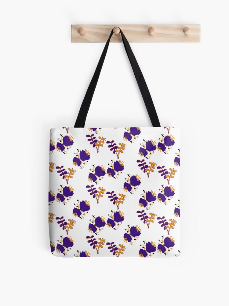 Thumbnail 1 of 2, Tote Bag, Purple and Orange Flowers designed and sold by SBernadette.