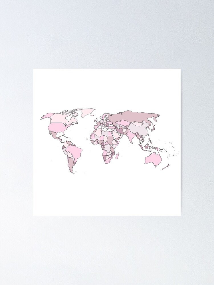 Pastel World Map Art: Canvas Prints, Frames & Posters