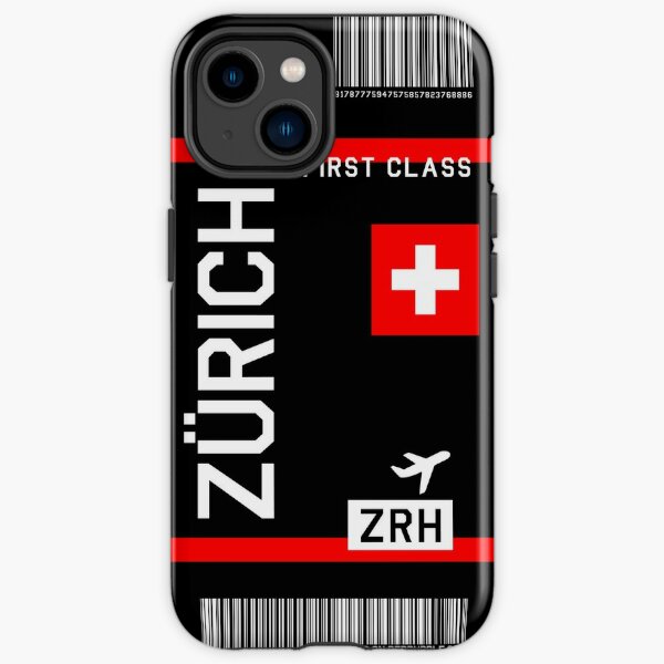 Flugticket Zürich in schwarz iPhone Robuste Hülle