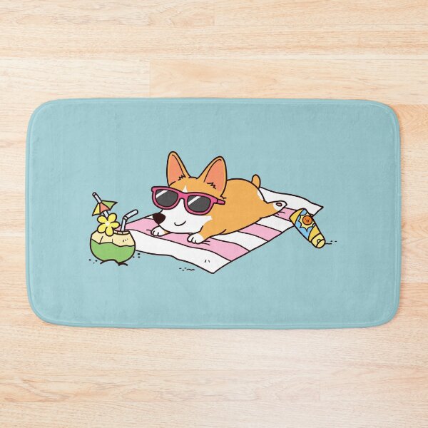Item preview, Sunbathing Corgi Summer Beach designed and sold by thepawster.