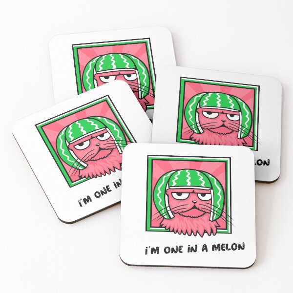 Item preview, Funny Cat with Watermelon Over Its Head Says I'm One in a Melon designed and sold by friendlyspoon.