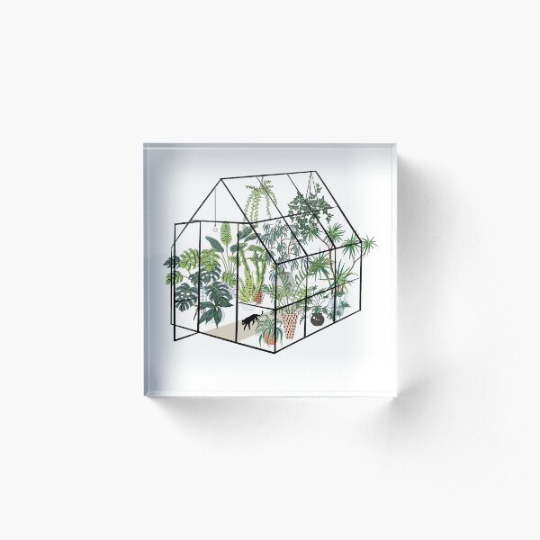 greenhouse with plants Acrylic Block