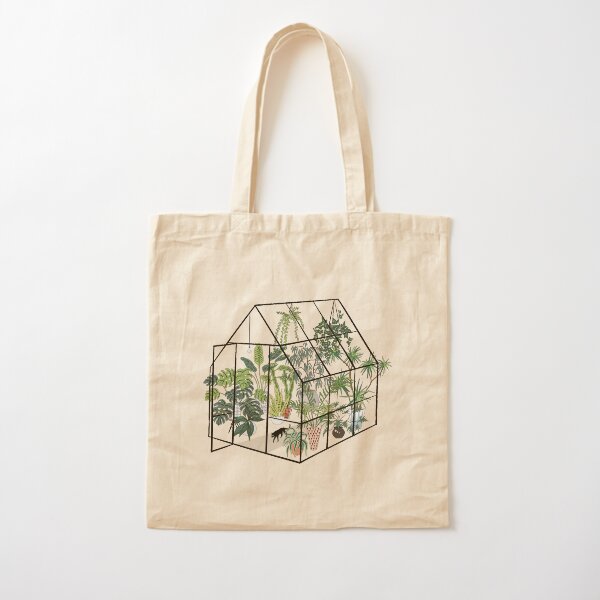 greenhouse with plants Cotton Tote Bag