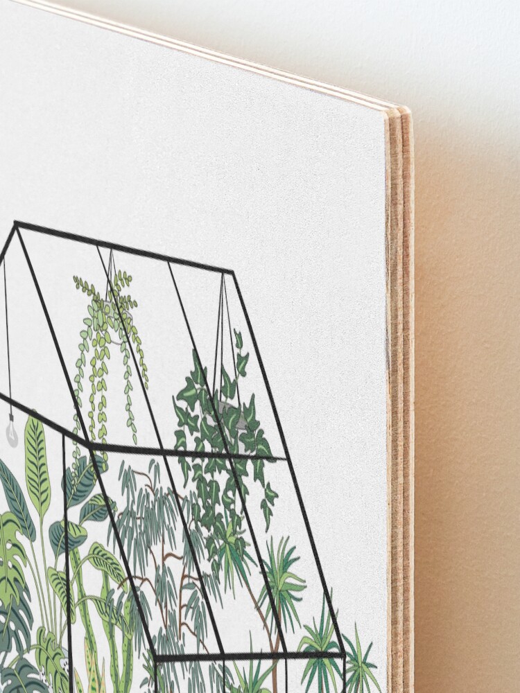 Alternate view of greenhouse with plants Mounted Print