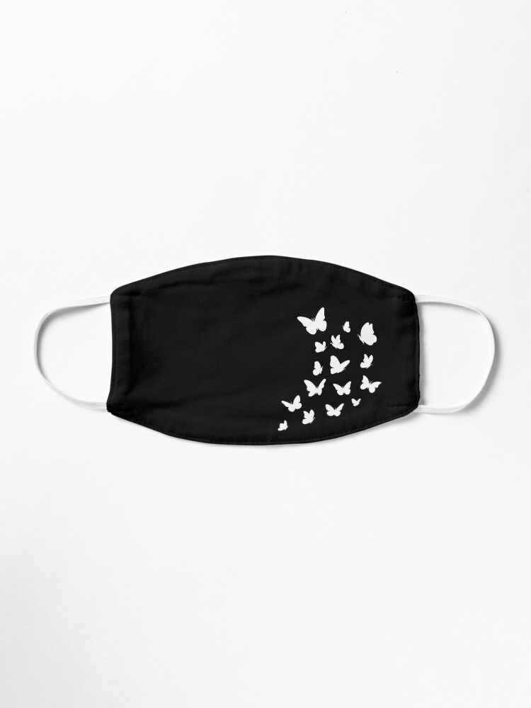 Alternate view of Butterflies, Cute Butterfly, White black, Dream Dreams, Beautiful Monarch, Nice Gift for Insects Lovers Mask
