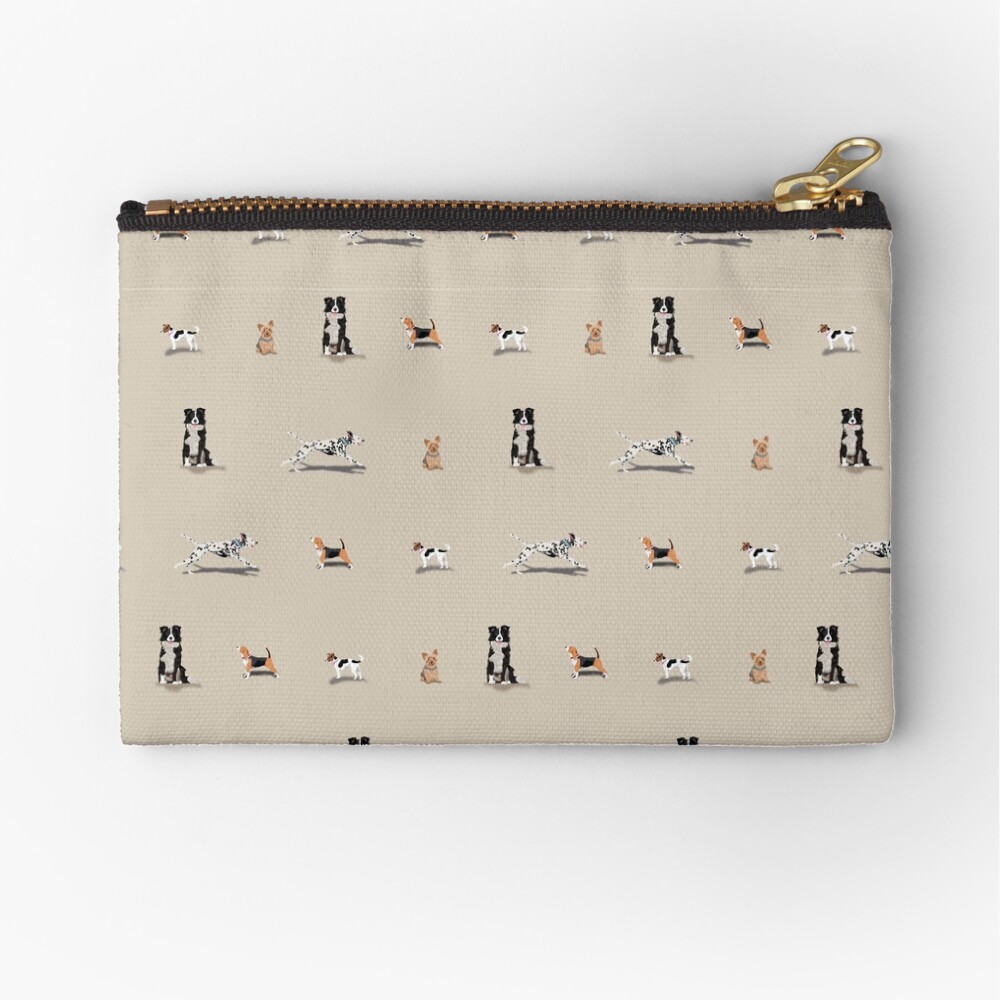 Dog Repeat Zipper Pouch