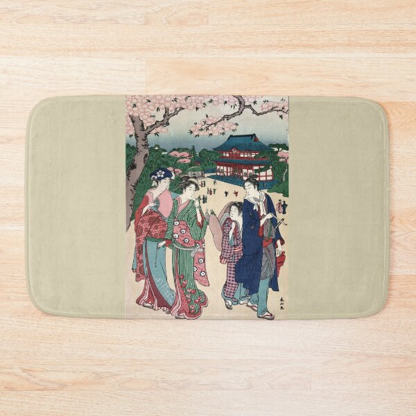 Item preview, Cherry Blossom Viewing At Ueno - Shunzan Katsukawa - 1781 - woodcut designed and sold by CrankyOldDude.