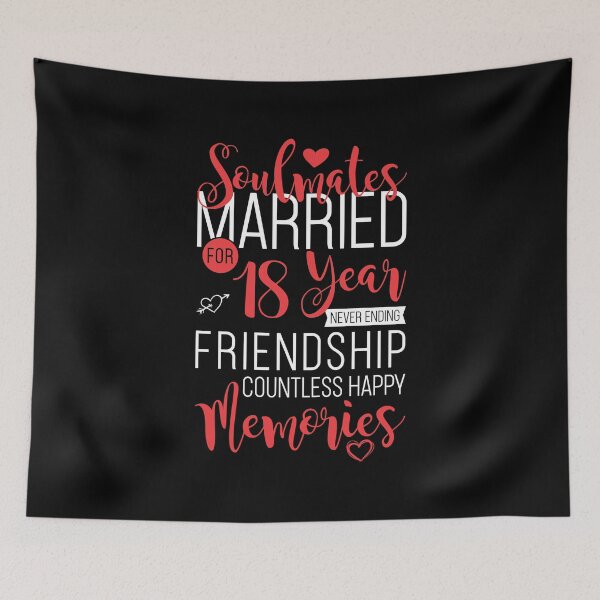 Item preview, Soulmates Married for 18 Year Never Ending Friendship Countless Happy Memories designed and sold by Orange Pieces.