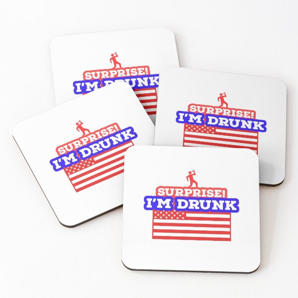 Item preview, SURPRISE I'M DRUNK - 4TH JULY - USA FLAG - USA  designed and sold by Tropical Blood.