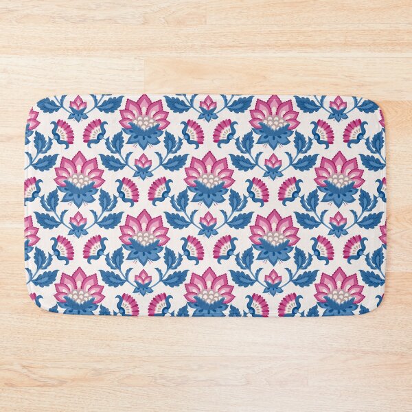 Item preview, JACOBEAN floral 07, pink blue white designed and sold by Slanapotam.